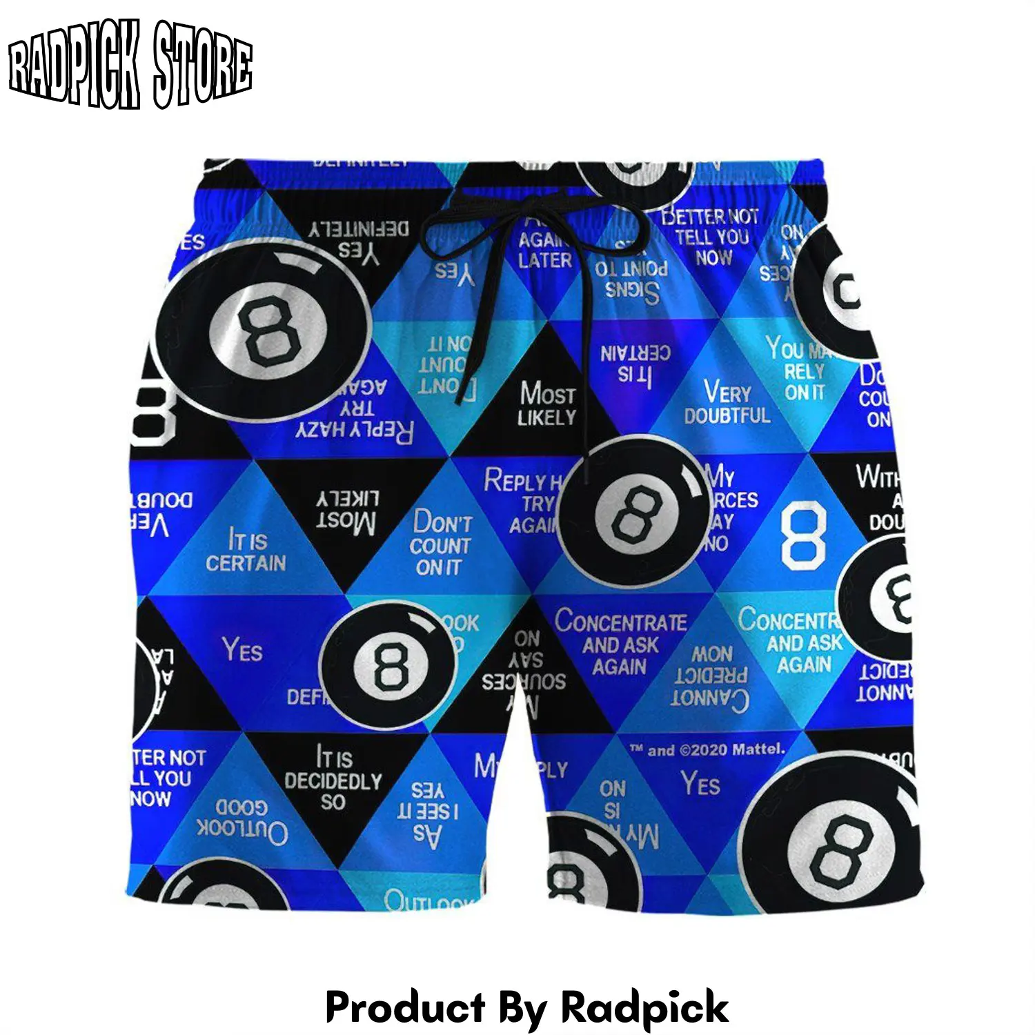 Radpick 3d magic eight ball the answers custom beach shorts swim trunks rp631374